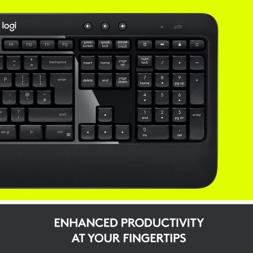 Refurbished Logitech MK540 Complete Wireless Combo 2 - K540e Advanced Wireless Keyboard & M220 Mouse + USB Nano Receiver - PC / MAC - Black