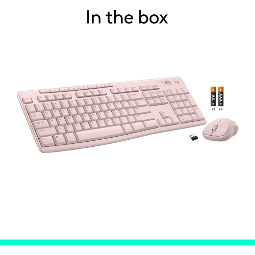 Refurbished Logitech MK270 Wireless Keyboard and Mouse Combo for Windows, 2.4 GHz, 8 Multimedia Keys, PC, Laptop, Wireless Keyboard Compact Mouse