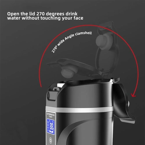 Bouilloire électrique de voyage pour l'auto, bouilloire portative, grand écran, chauffe-eau pour l'auto à réglage multi-température, tasse chauffante