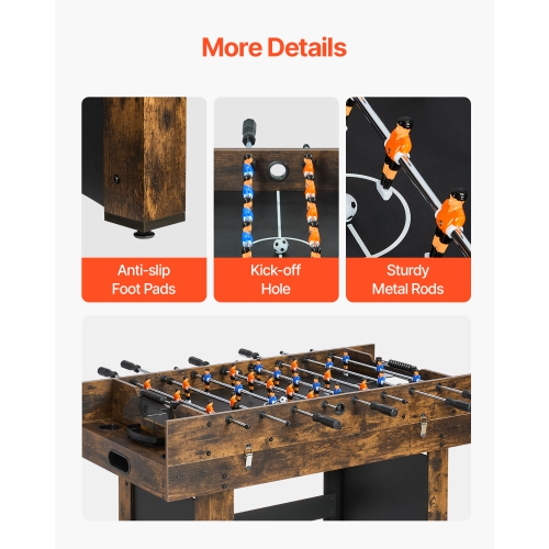 VEVOR 3-in-1 Combo Game Table Set,54" Air Hockey Table, Multi Combination Table with Air Hockey, Ping Pong,Foosball,Pushers & Pucks, Air Powered