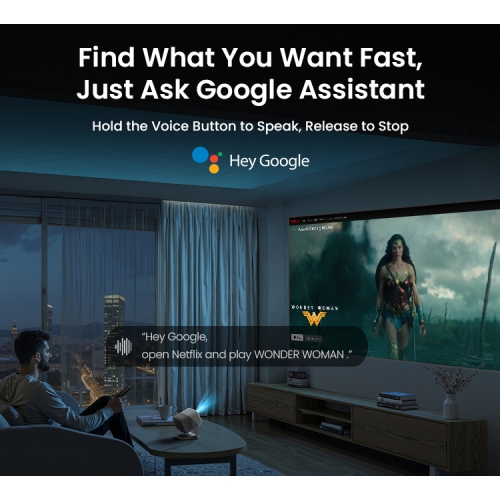 JMGO N1S SE 1080P FHD Triple Laser Smart Projector Google TV Netflix Real-time Auto Screen Fit Dual Speakers Dolby Audio 3D Movie for Home Theater