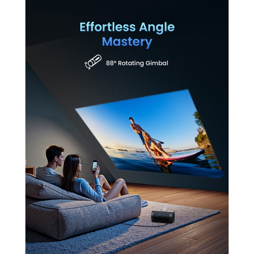 JMGO PicoPlay+ 1080P Smart Portable Projector, Google TV, 450 ISO Lumens, 8W Dolby Digital, 3D-Active, HDR10, Mini Projector with WiFi & Bluetooth