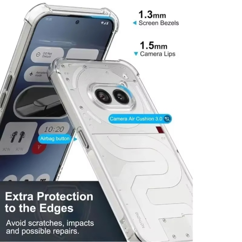 Luxury Noble Shockproof Soft Transparent Case For Nothing phone 3A Bumper Clear Case Cover - Clear