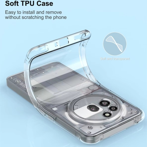 Luxury Noble Shockproof Soft Transparent Case For Nothing phone 3A Bumper Clear Case Cover - Clear
