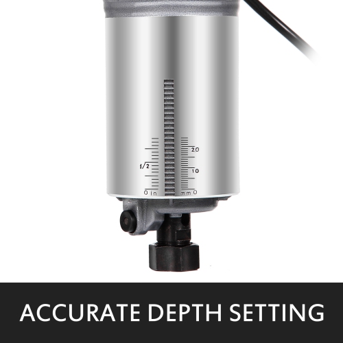 VEVOR 1.25HP Compact Router With Fixed Base, Plunge Base and Tilt Base, Variable Speed Wood Router Kit Max Torque 30,000RPM For Woodworking &