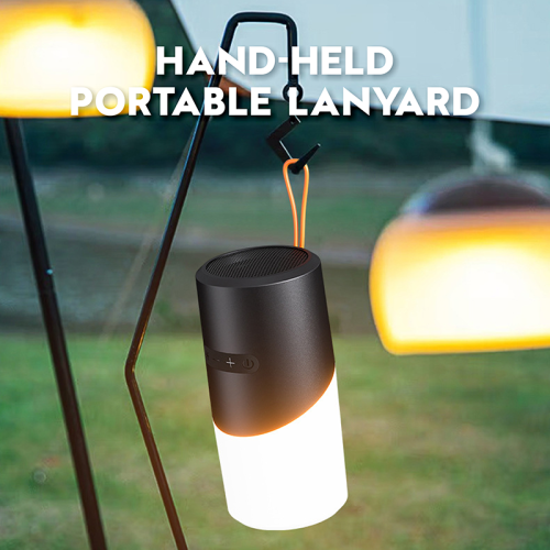 Haut-parleur d'extérieur Bluetooth Camping avec 7 lumières LED colorées TF Card Haut-parleur portatif sans fil pour fête/intérieur/extérieur/plage