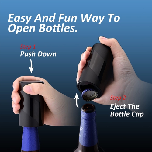 Push Down Bottle Opener, Automatic Beer Bottle Openers, Stainless Steel Instant-no-Cap Mover, Funny Kitchen Gadgets, Beer Bar Accessories Gifts for