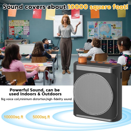 Voice Amplifier Wireless Microphone for Teachers Classroom Yoga Meeting,Portable Bluetooth Speaker with Clip-On Wireless Lavalier Lapel