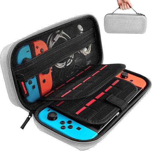 Switch Carrying Case Compatible with Nintendo Switch/Switch OLED, with 20 Games Cartridges Protective Hard Shell Travel Carrying Case Pouch for
