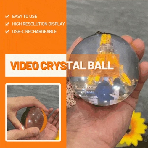 Boule de cristal 2.7&nbsp;po avec affichage électronique, sphère lumineuse personnalisée à mémoire numérique – Vidéos et photos téléchargeables