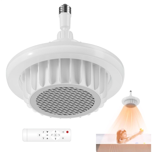 Ceiling Heater Fan Light – Bathroom Heat Lamp Fixture with Overhead Heating, Remote Control, Ideal for Bathrooms, Patios, and Indoor Spaces, Electric