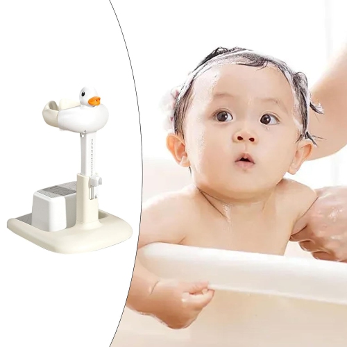 Baby Bath Support - Bathtub Support - Non-Slip Foot Support Adjustable Height for Toddlers Babies Sitting in the Shower Khaki