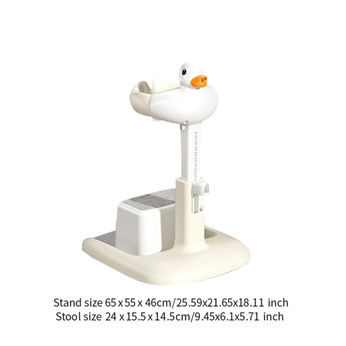 Baby Bath Support - Bathtub Support - Non-Slip Foot Support Adjustable Height for Toddlers Babies Sitting in the Shower Khaki