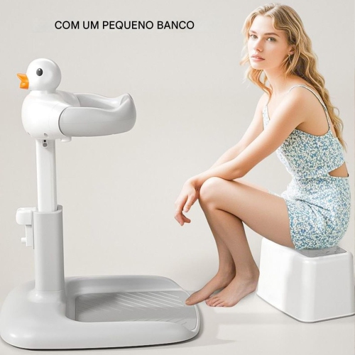 Baby Bath Support - Bathtub Support - Non-Slip Foot Support Adjustable Height for Toddlers Babies Sitting in the Shower grey white