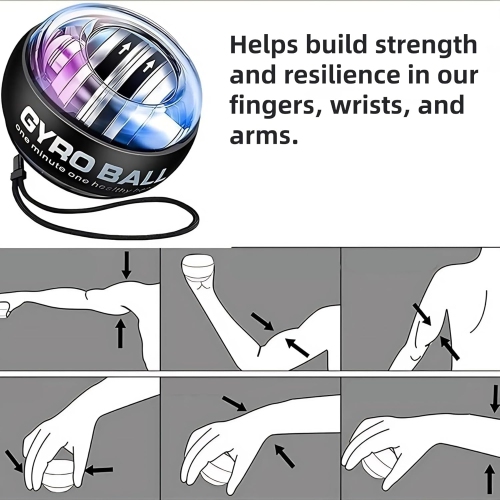 Ballon gyroscopique pour le poignet avec sac original, renforcement des bras Renforcement des poignets pour les os et les muscles Rouge