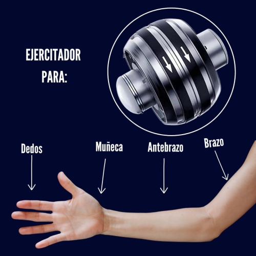 Gyroscope Ball - Exerciseur pour avant-bras Gyroball, Renforce les muscles des bras, des doigts, des mains, des poignets et des os
