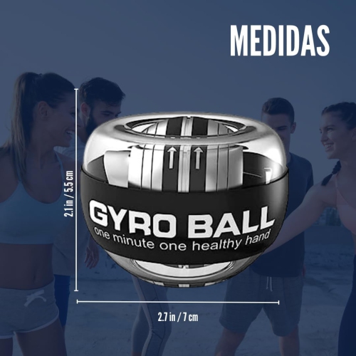 Gyroscope Ball - Exerciseur pour avant-bras Gyroball, Renforce les muscles des bras, des doigts, des mains, des poignets et des os