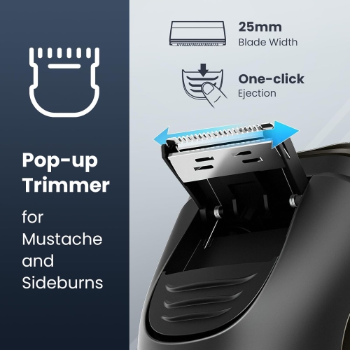 Electric Razor for Men Cordless,Wet/Dry Use Rotary Shaver Waterproof,USB Fast Charging & Sensitive Skin Care,Pop Up Trimmer