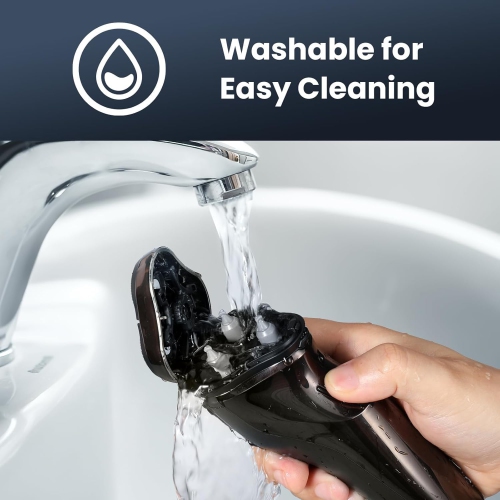 Electric Razor for Men Cordless,Wet/Dry Use Rotary Shaver Waterproof,USB Fast Charging & Sensitive Skin Care,Pop Up Trimmer