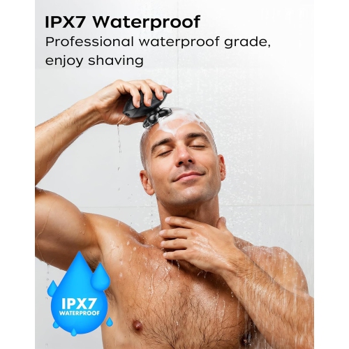Head Shavers for Bald Men,Electric Razor IPX7 Waterproof for Bald Men,5D Rotary Shaver,Wet Dry Use Bald Head Shavers,LED Display Rechargeable for