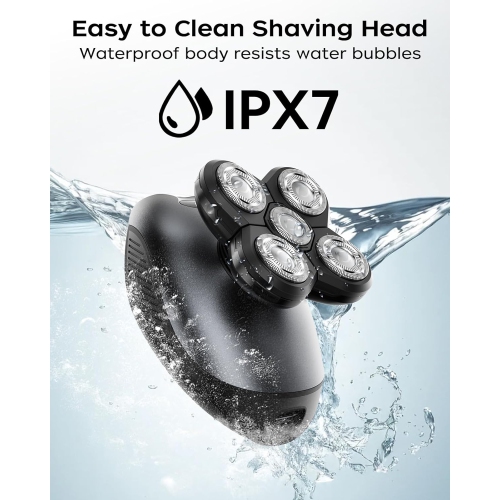 Head Shavers for Bald Men,Electric Razor IPX7 Waterproof for Bald Men,5D Rotary Shaver,Wet Dry Use Bald Head Shavers,LED Display Rechargeable for