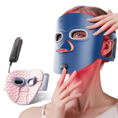 Led Mask Light Therapy,Red & Blue Light Therapy Mask for Acne and Wrinkles,Red Light Therapy Mask for Face with 4 Modes