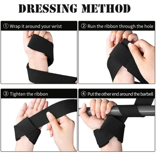 Courroies de poignet d'haltérophilie - Rembourrage en coton antidérapant - Pour l'haltérophilie, la mise en forme, l'entraînement musculaire,