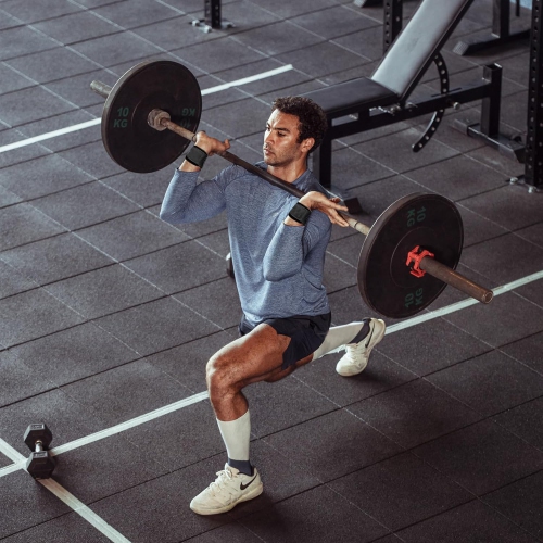 Courroies de poignet d'haltérophilie - Rembourrage en coton antidérapant - Pour l'haltérophilie, la mise en forme, l'entraînement musculaire,