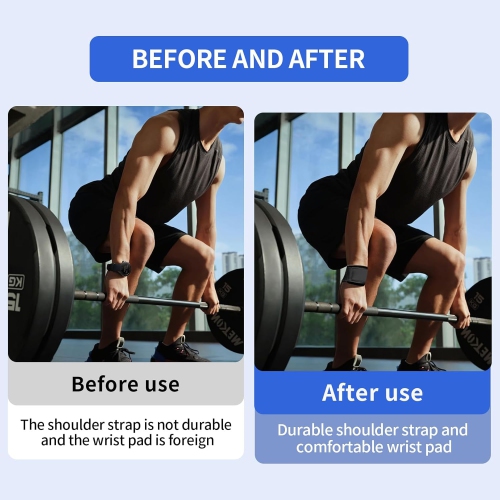 Courroies de poignet d'haltérophilie - Rembourrage en coton antidérapant - Pour l'haltérophilie, la mise en forme, l'entraînement musculaire,