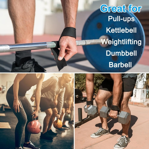 Sangles de poignet d'haltérophilie, sangles de poignet en latex de coton et de polyester, idéales pour l'entraînement musculaire avec haltérophilie