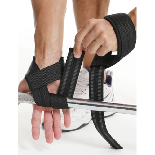 Sangles de poignet d'haltérophilie, sangles de poignet en latex de coton et de polyester, idéales pour l'entraînement musculaire avec haltérophilie
