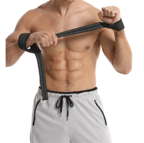Sangles de poignet d'haltérophilie, sangles de poignet en latex de coton et de polyester, idéales pour l'entraînement musculaire avec haltérophilie