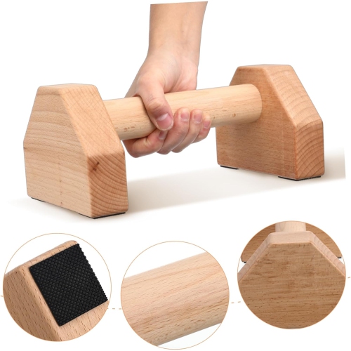 Support à poignées pour l'extérieur en pin pin 25&nbsp;cm Street Fitness, poignées russes pour l'extérieur en bois massif