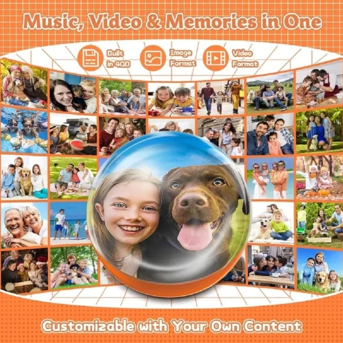 Boule de cristal 2.7&nbsp;po avec affichage électronique, sphère lumineuse personnalisée à mémoire numérique – Vidéos et photos téléchargeables