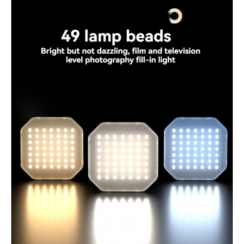 Mobile phone fill light camera high brightness photography video shooting photo pocket light CCT wide range color temperature mode, 49 lamp beads -
