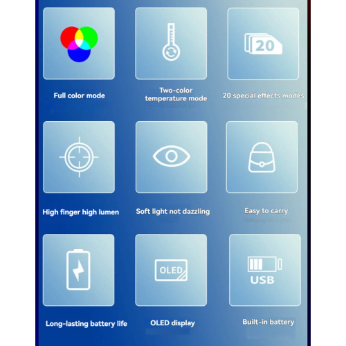 Mobile Phone Fill Light, Portable Outdoor Fill Light, Mood Light, Pocket Light, Wide Color Temperature, 20 Lighting Effects - Black, Octopus Tripod +