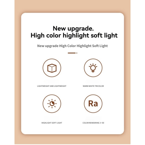 Lumière douce de bureau LED bande de remplissage de la lumière de couleur 3200-5600K température de couleur 196 perles de la lampe, rendu des