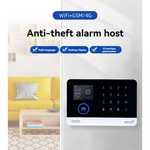 4G+WiFi Smart Anti-theft Alarm Host - GSM Security Alarm/200 Zones/Phone/SMS Alarm Includes Door Sensor, Infrared Detector, and Remote Control