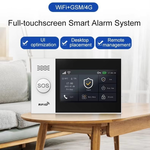 WiFi gsm Smart Home Alarm System - 4.3-inch Touchscreen/Multi-Language/Remote App Control/5 Alarm Phone Numbers with Door and Window Sensors +