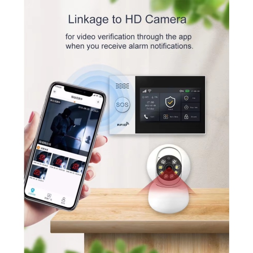 WiFi+4G Smart Home Alarm System - 4.3-inch Touchscreen/Multi-Language/Remote App Control/5 Alarm Phone Numbers with Door and Window Sensors +