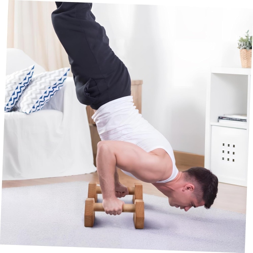 Support à poignées pour l'extérieur en pin pin 50&nbsp;cm Street Fitness, poignées russes pour l'extérieur en bois massif