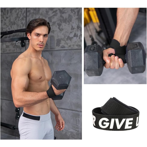 Weightlifting Wrist Straps, Supportive Weightlifting Wrist Straps for Men and Women with Thick Cotton Wrist Pads and Non-Slip Silicone for