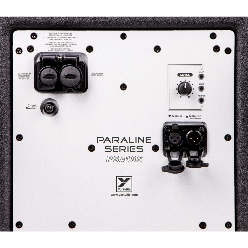 Haut-parleur d'extrêmes graves amplifié de 3000 W avec puissance crête 1 x 18 po de Yorkville Sound