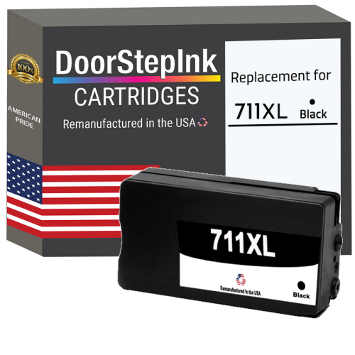 DoorStepInk Remanufactured in the USA Ink Cartridge for HP 711XL Black
