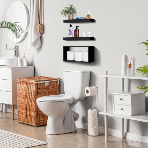 Sorbus 2 Floating Shelves with Invisible Brackets & 1 Rectangular Box