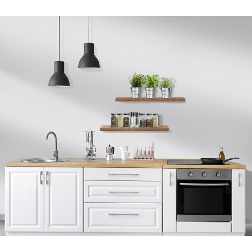 Ensemble de 2 tablettes murales flottantes rustiques Sorbus Coastal Beach pour chambre, décoration, cuisine, salon - pour trophées, cadres, étagère