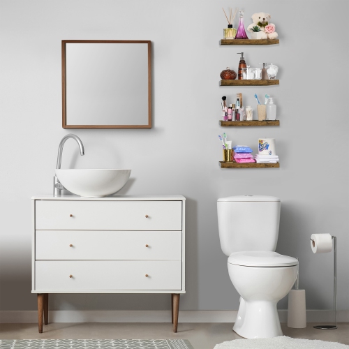 Ensemble de 4 tablettes murales flottantes Sorbus pour ranger et exposer des objets décoratifs, des objets décoratifs et d'autres objets précieux