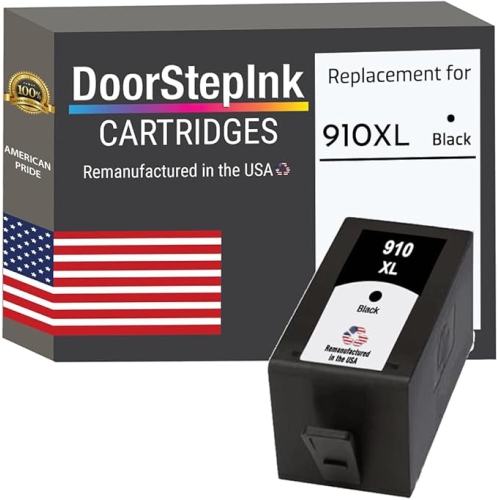 DoorStepInk Brand for HP 910XL Black High Yield Remanufactured in the USA Ink Cartridges