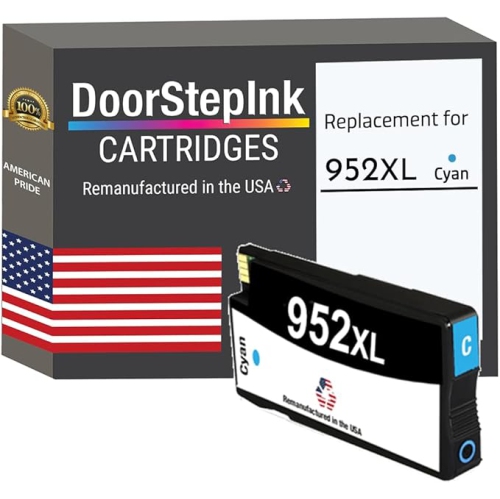 DoorStepInk Brand for HP 952XL Cyan Remanufactured in the USA Ink Cartridge