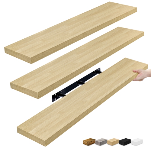 Ensemble de 3 tablettes murales flottantes Sorbus de 47 x 9,25&nbsp;po – Rangement élégant et fonctionnel
